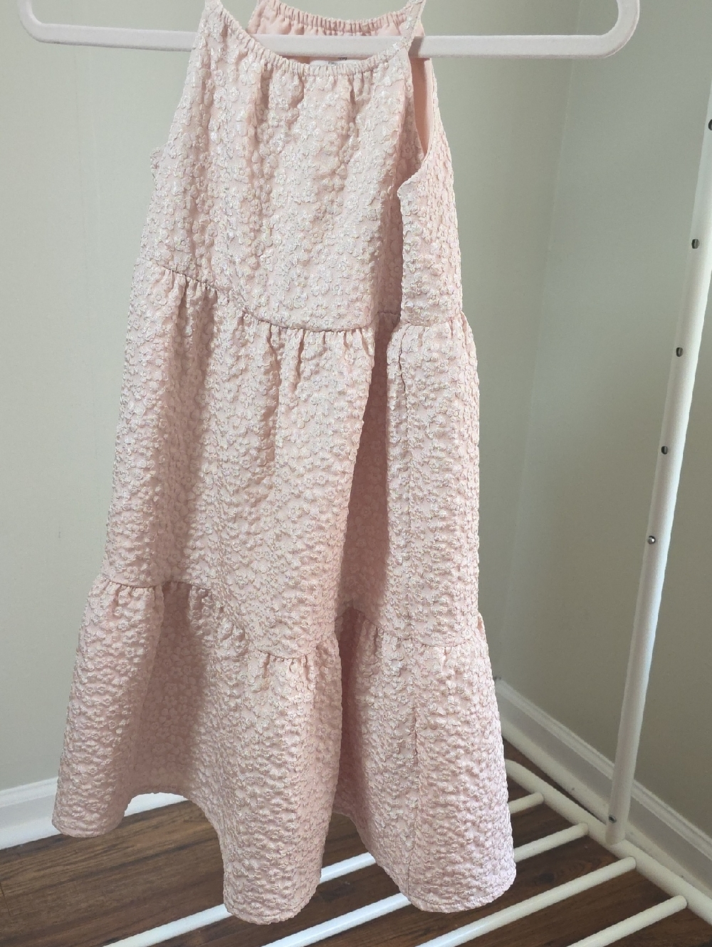 Kids/Girls Size 7 HandM Pink Tiered Textured Skirt
